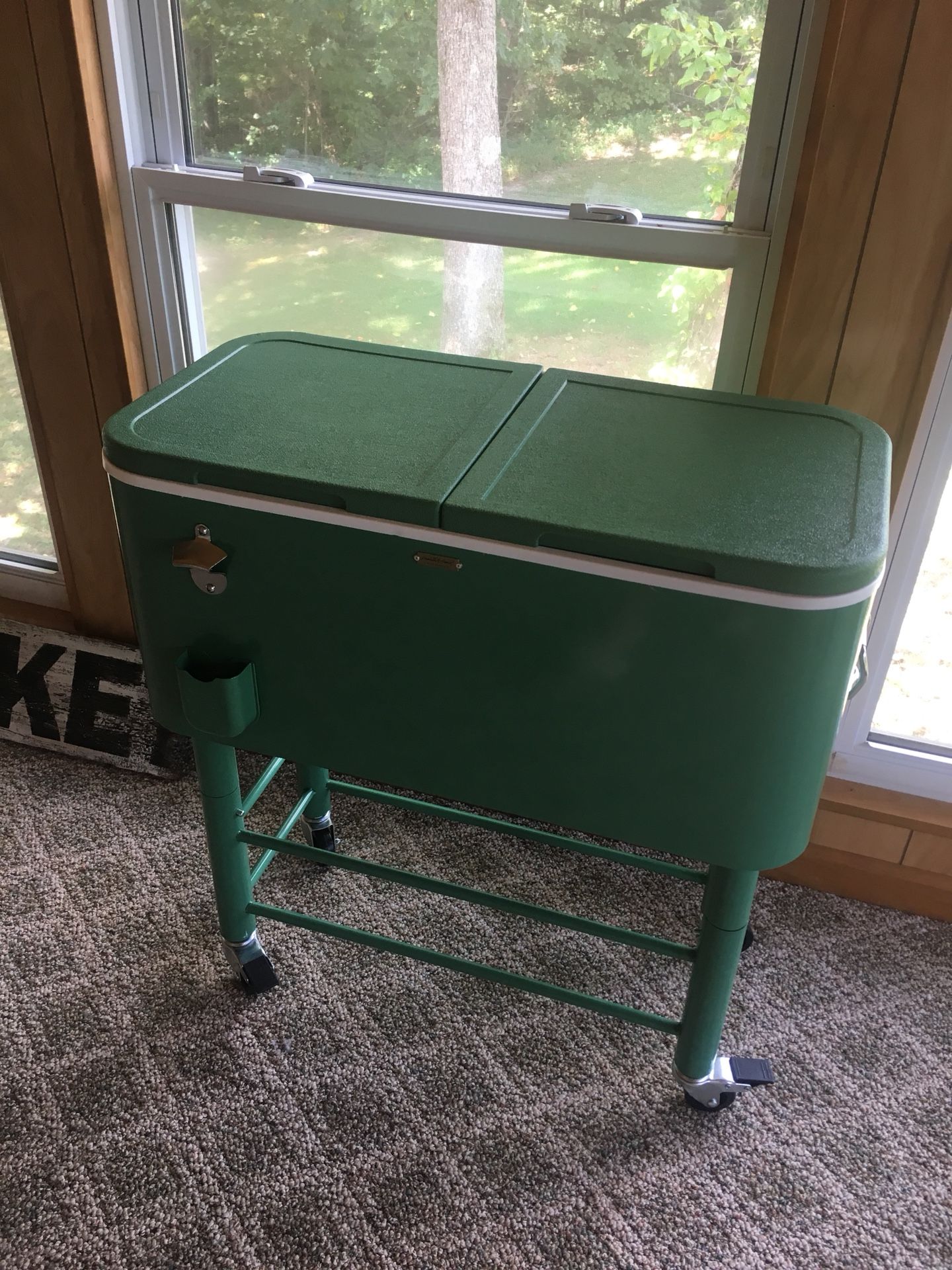 NEW Hearth & Hand Vintage Green Rolling Cooler