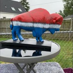 The Red White And Blue Buffalo Statue