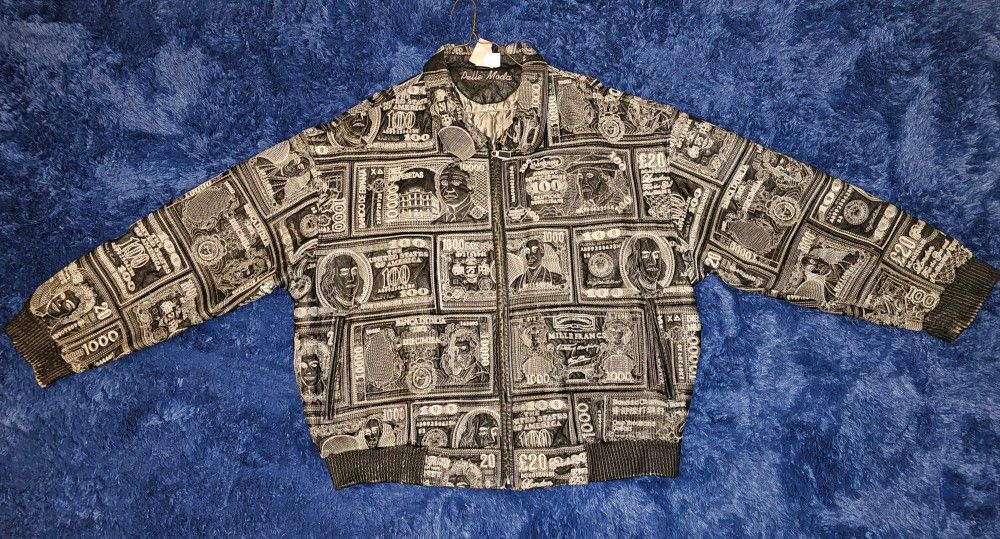 3XL Pelle Moda Vintage Black Leather Currency Jacket