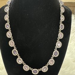 Purple With Silver Necklace