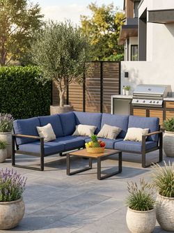 Outdoor Sectional Sofa Set with Coffee Table aluminum patio set 🆕