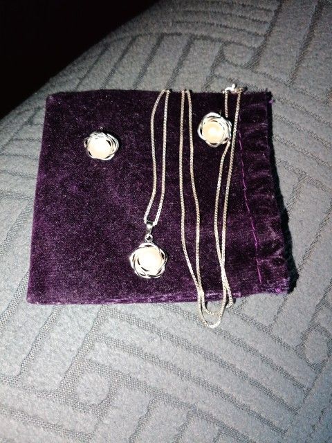 Real Pearl Necklace And Silver