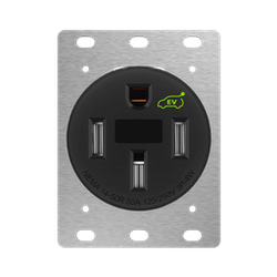 ENERLITES - 50A EV Charger Receptacle, Heavy Duty, 14-50R - BLACK