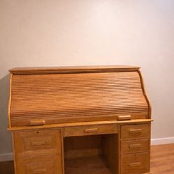 Oak Roll-Top Desk
