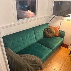 Green Velvet Sofa (FIRST COME GETS)