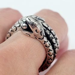 925 sterling silver unisex snake  band cuff ring  Adjustable size.
