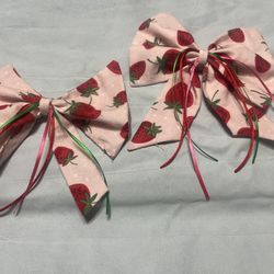 Hair Bows With Clips Strawberry Print-creations251