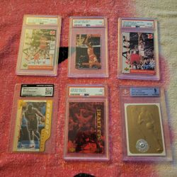 Michael Jordan graded basketball card lot (6 cards, low Pop, rare Serial Numbered and valuable)
