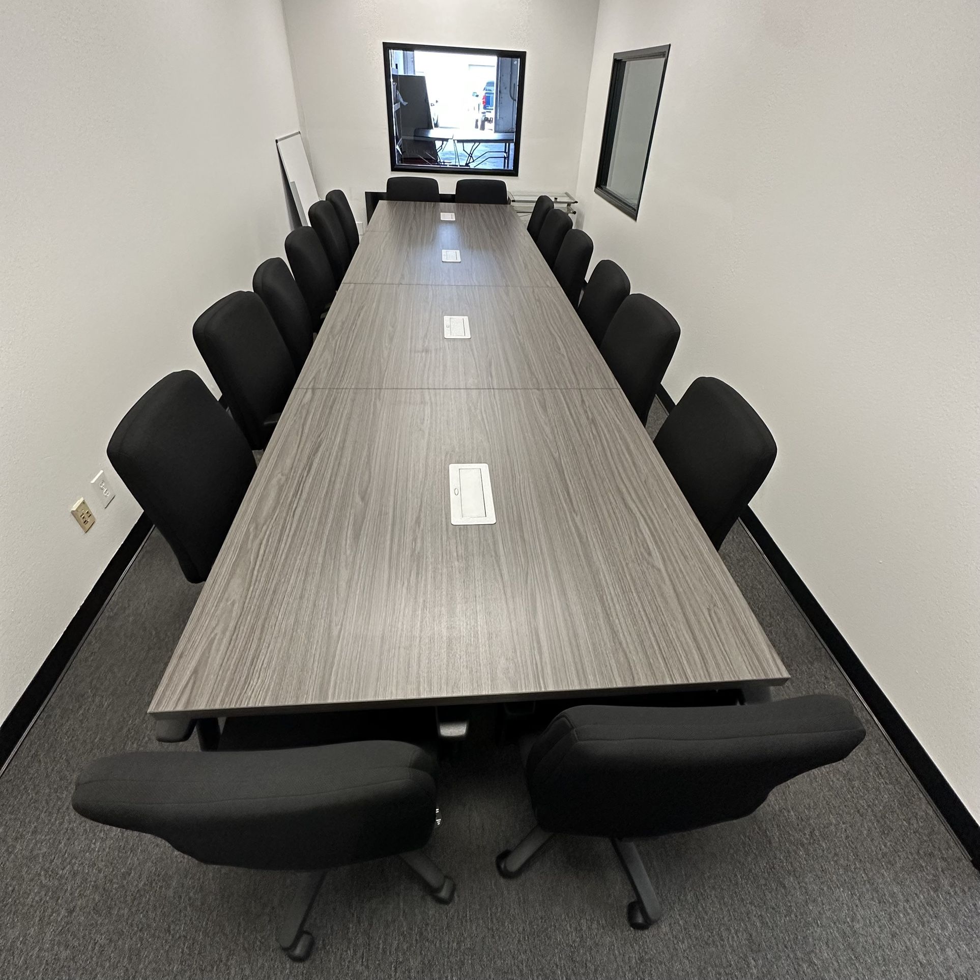 Square Desk Electrical Outlet Office Furniture 