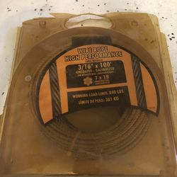 3/16x100 High Performance Wire Rope  