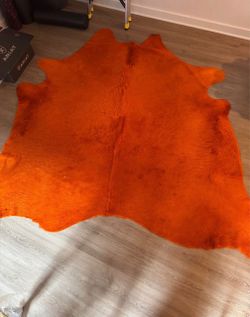 Orange Cowhide Rug
