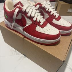 Louis Vuitton X Air Force 1 White Comet Red