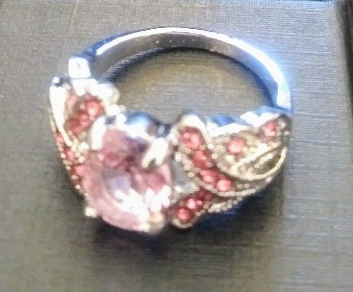 Pink 925 Silver Ring