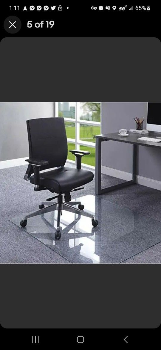 Clear Tempered Glass Chairmat