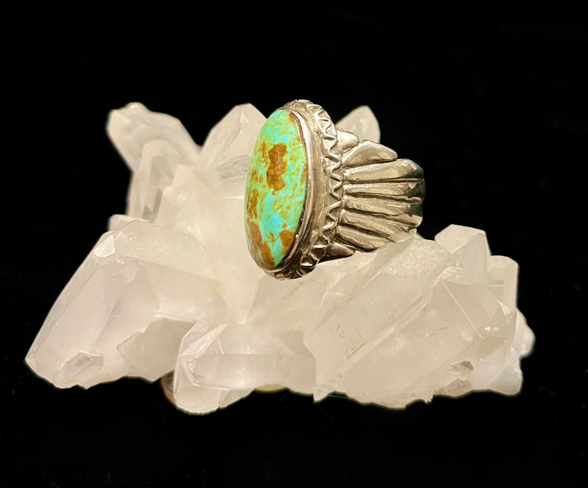 925 Sterling Silver And Turquoise Statement Ring