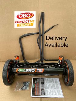 OBO Work! New Other Scotts Outdoor 18” 7-Blade Push Manual Reel Lawn Mower, Green