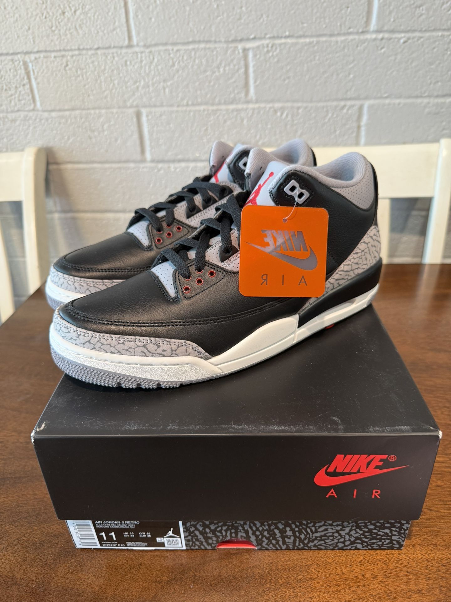Jordan 3 Black Cement Size 11 Mens New