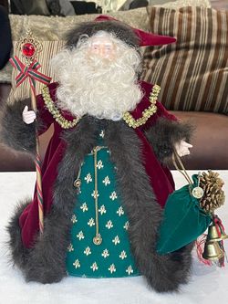 Vintage San Francisco Music Box Company Father Christmas figurine. Roughly 14” Tall