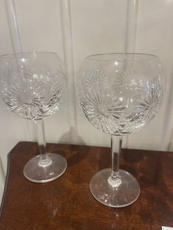 Pair Waterford Wine Glasses