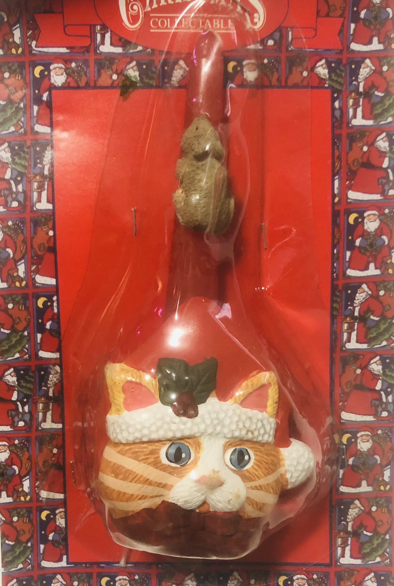 Cat Candle Holder With Candle And Mouse