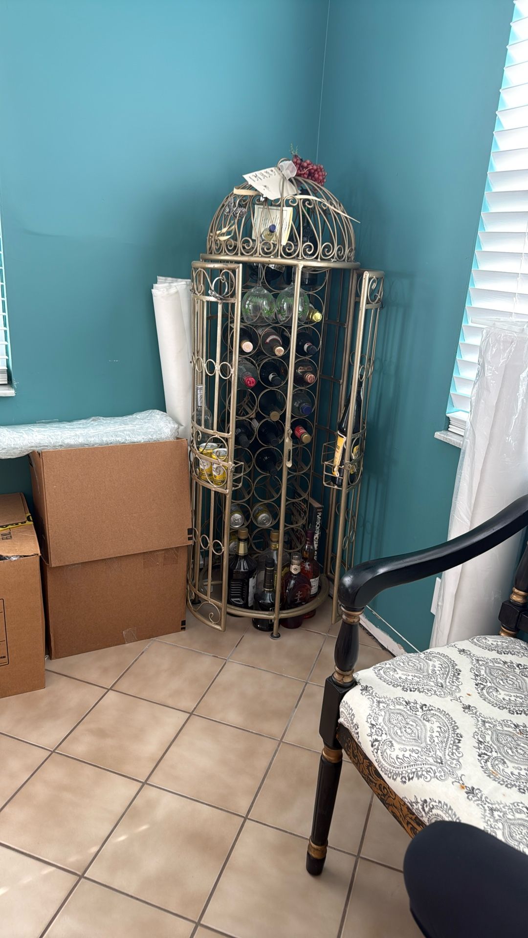 Bird Cage Wine Cabinet Cast Iron 