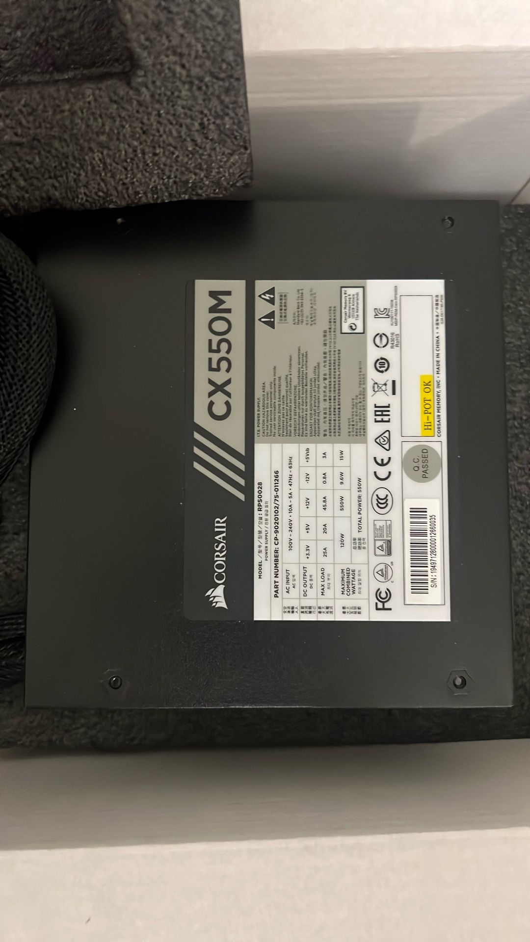 Corsair CX Series 550 Watt 80 Plus Bronze Certified Modular Power Supply