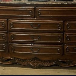 Wooden Dresser With Real Quartz/ Marble Countertops