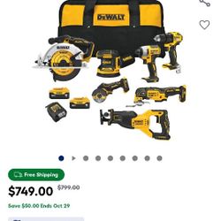 DEWALT 7-PIECE TOOL KIT :BRAND NEW