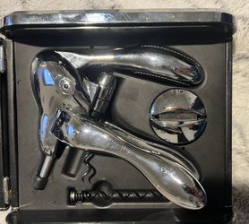 Wine bottle/Metrokane VIP Edition Leather-Bound Rabbit Corkscrew - Black