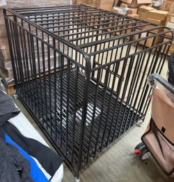 XL Heavy Duty Dog Crate Kennel 49” Large Metal Cage w/ Wheels – New