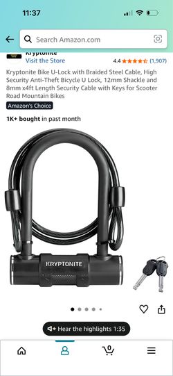 Mryptonite bike lock opened box