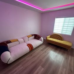 🛋️ FOR SALE: Modern Color-Block Sofa – Brand New Condition 🎨