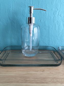 Glass Soap Dispenser & Tray