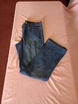 Liz & Co jeans women's size 10 blue stretch straight leg cotton blend
