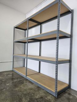4 Tier Shelving 48 in W x 24 in D American Made Used Heavy Duty Steel Boltless Storage Rack Delivery Available