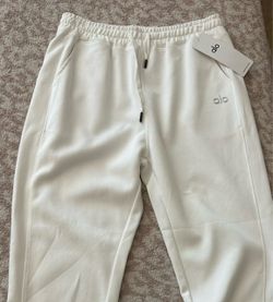 Alo White Cuffed Swestpants size L $20**READ DESCRIPTION**
