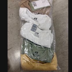 NWT H&M Baby Organic Cotton Bodysuits 6-9 Months 