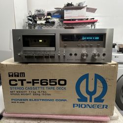 PIONEER CT-F650 STEREO CASSETTE TAPE DECK IN BOX ( FOR REPAIR)