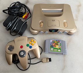 Gold Nintendo 64 Bundle - Toys R Us Edition - Expansion Pak & Mario 64