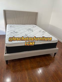 Queen size bed frame and mattress