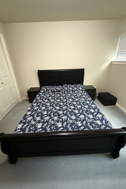 Queen Bed frame with Side tables
