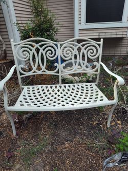 Beautiful CHAIR KING HIGHER QUALITY PATIO FURNITURE BENCH BANCA DE FIERRO PESADO PARA SU JARDIN DE FLORES