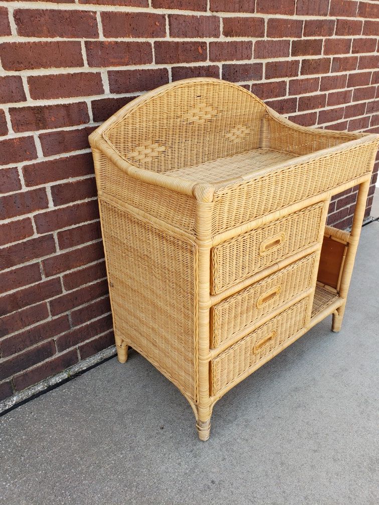 Wicker Baby Changing Table or Bar Cart for Sale in Overland Park, KS OfferUp