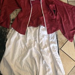 Inuyasha Red White Japanese Style Cosplay Outfit M - L