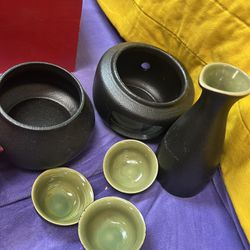6 Pc Ceramic Saki Set 