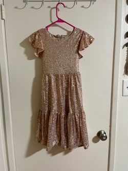 Girls Rose Gold Sequence Dress size 10