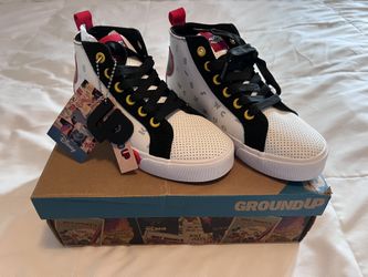 White and red Disney high-top kids sneakers Size 2