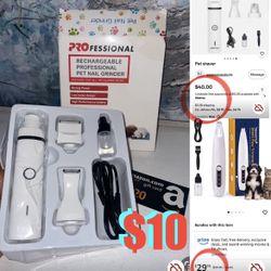 $10 New,Silent Pet Paw Nail grinder and hair Trimmer | Cordless Shaver for Dogs, Cats,rechargeable