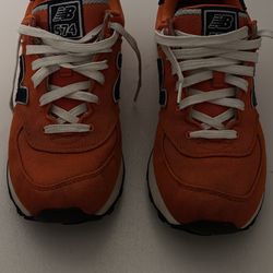 Mens New Balance 574 "ML574POO" Pique Polo Orange/Navy  Size 10