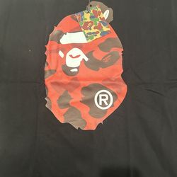 Bape red and black camo tee size L